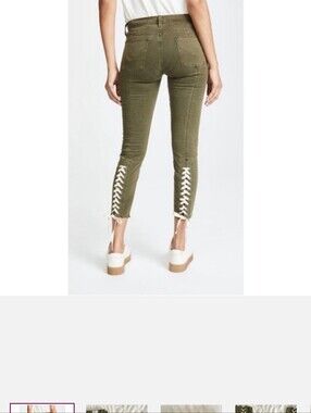 HUDSON Women’s Olive Lace-Up Hem Jeans